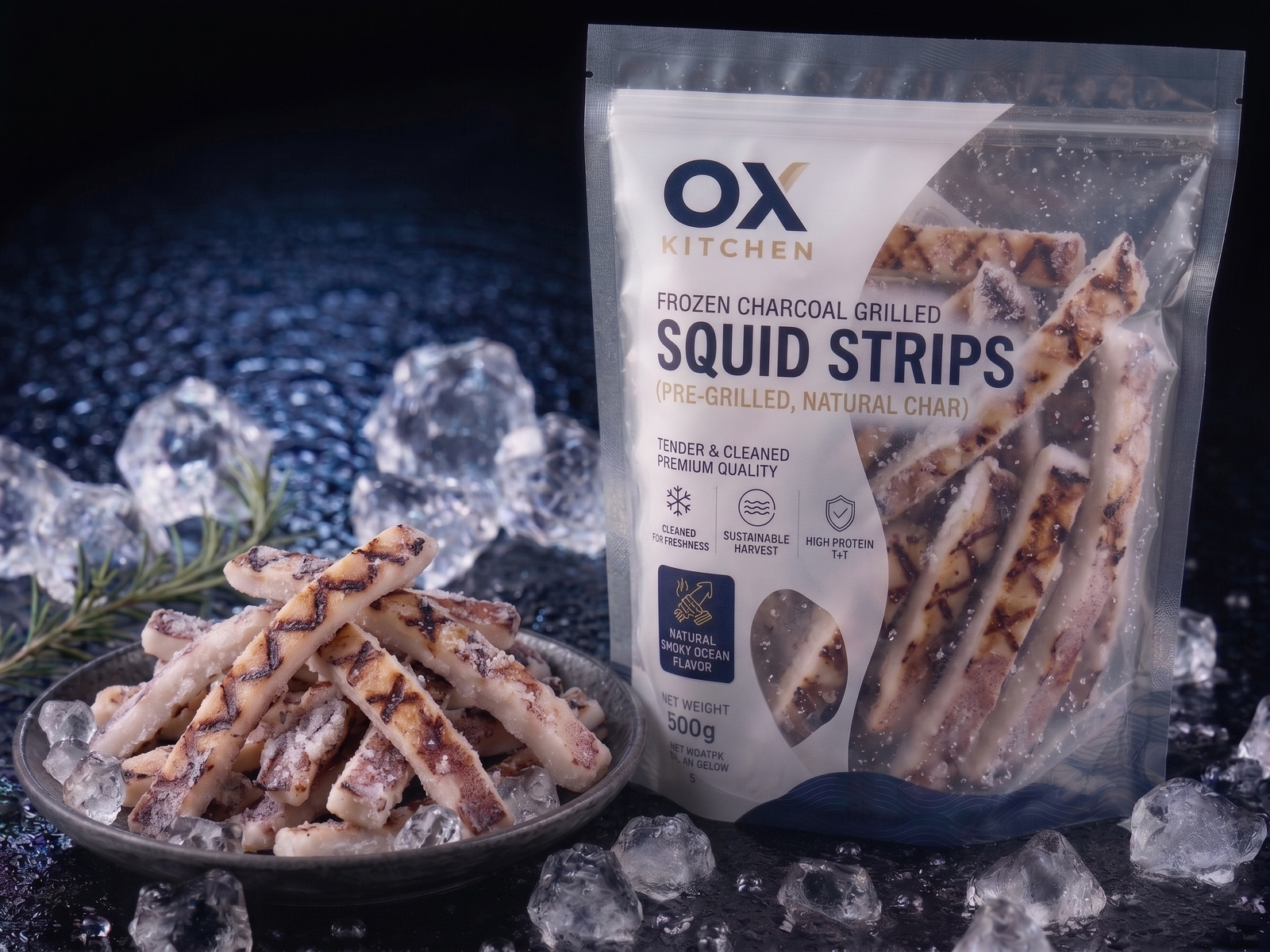 Frozen Charcoal Grilled Squid Strips